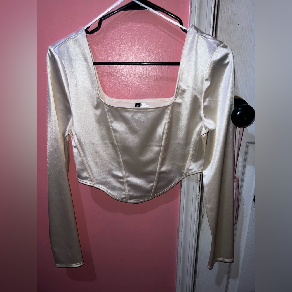 H&M Silk Cropped Corset Top
